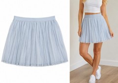 NWT Calia Pleated Mesh Skort Court Collection Pale Blue 2-Way Pocket Large $88