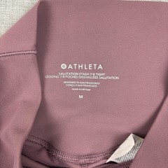 Athleta Leggings Womens M Purple Salutation Stash 7/8 Tight Ankle Pockets Yoga