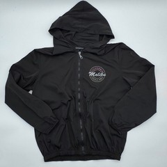 Brandy Melville Malibu California Locals Only Black Full Zip Windbreaker Jacket