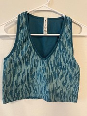 eBay Title Athleta Women’s Medium Teal Animal Print Longline Sports Bra V Neck