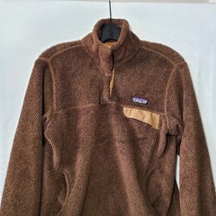 Patagonia Sweatshirt Women’s Medium 1/4 Snap Zip Brown Long Sleeve Fuzy