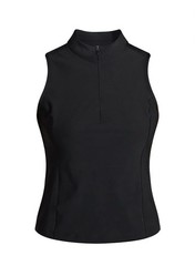 AVIA Women’s Size XXXL (22) Tricot Half-Zip Tank Top • Black