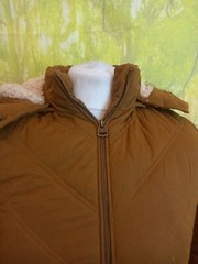 Fat Face brown Jacket 10 bronze faux fur acrylic cotton blend UK women’s size 10