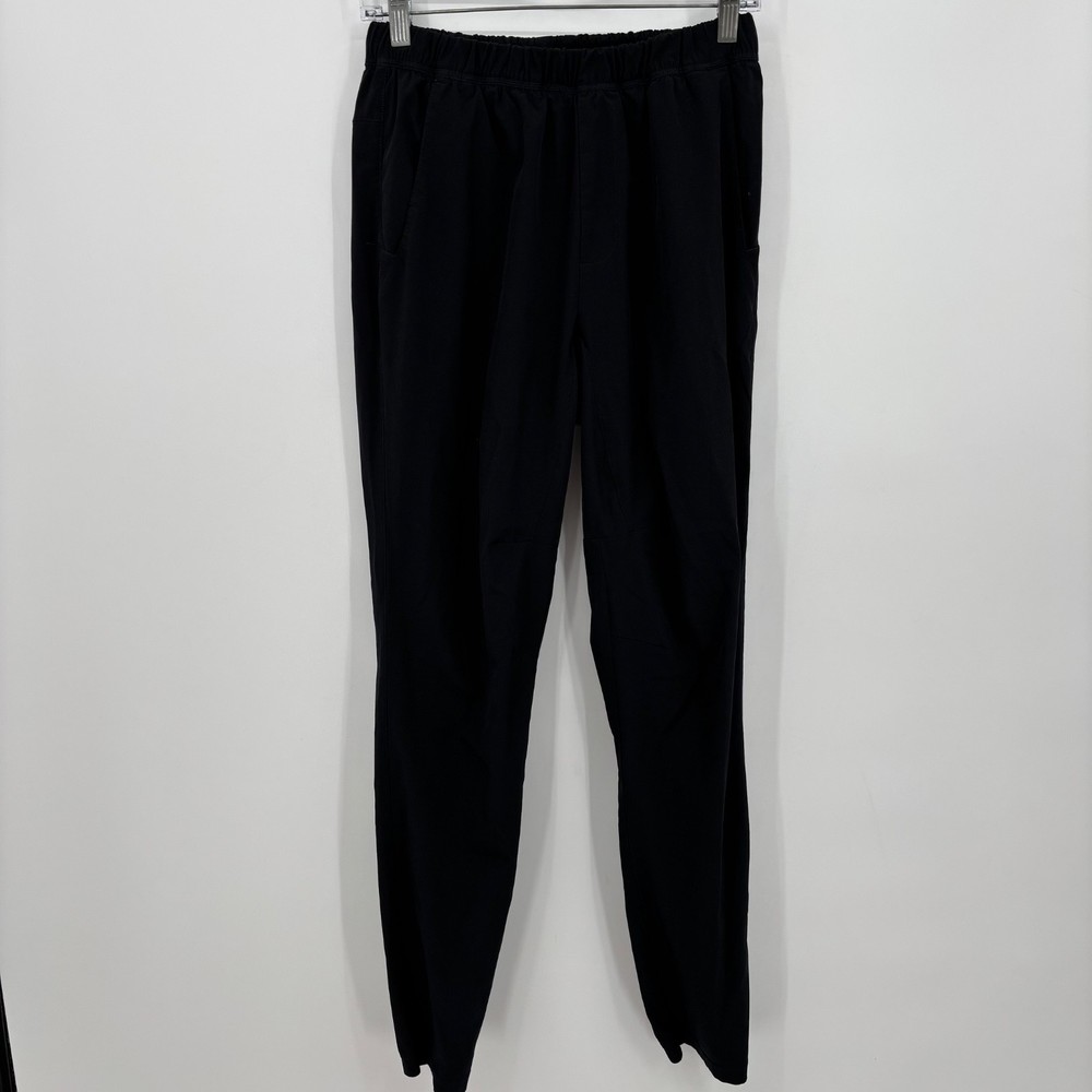 Adidas Joggers Tapered Drawstring Lightweight Logo Solid Black Size S Womens
