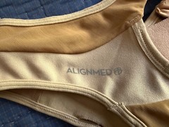 ALIGNMED ZIPPER POSTURE SPORTS BRA Size M Beige Front Zip Compression