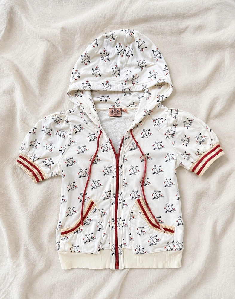 Juicy Couture Made in America Women’s Anchor Full Zip Short Sleeve Hoodie S