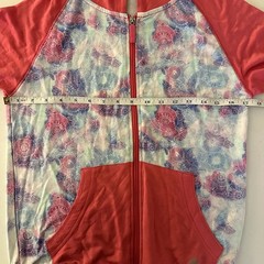 Heelys Pink/Blue/White Shell Print Activewear Zip Up Hooded Jacket NWT- M