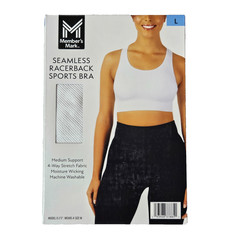 Bra White Racerback Sports Bra Wicking Machine Wash Women’s L By Members Mark