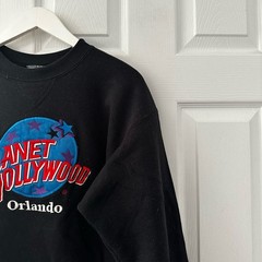 Planet Hollywood Orlando Black Crew Neck Embroidered Logo Vintage Sweatshirt