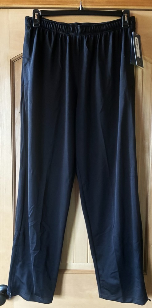 NWT Womens Xersion Black Pull On Fitted Pants Zip at Ankles L
