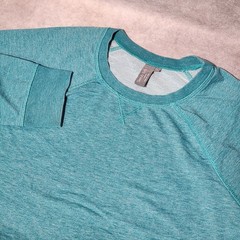 Sweaty Betty After Class Turquoise Teal Marl Cropped Raglan Sweatshirt Large L