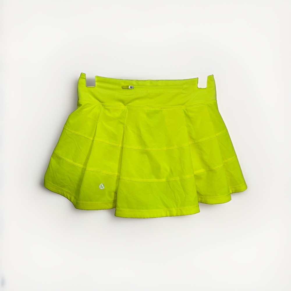 Lululemon Pace Rival Mid Rise Skirt Women’s Size 2 Highlight Yellow Tennis Skort