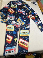 Women’s Two Piece Jump Suit Blue Cassette Tape Zipper Drawstring Euro Style