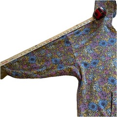 Natural Life Floral Oversized Hoodie Sweatshirt Purple Blue Olive Green S/M