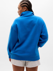New Athleta M Forever Fleece 1/4 Zip Sweatshirt Breaker Blue Medium Regular