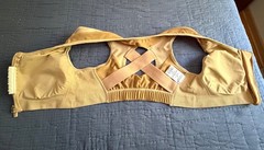 ALIGNMED ZIPPER POSTURE SPORTS BRA Size M Beige Front Zip Compression