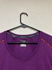 Icebreaker GT Women’s Purple Merino Wool Top T-Shirt Sz L