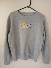 Winnie The Pooh Patch Custom Gildan Grey Sweatshirt Size Med