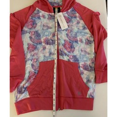 Heelys Pink/Blue/White Shell Print Activewear Zip Up Hooded Jacket NWT- M