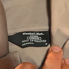 Member’s Mark Women’s Sandwash Half Zip Mock Neck Moisture Wicking Taupe M
