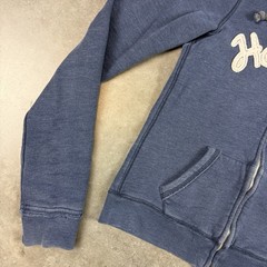 Hollister Hoodie Womens Small Blue Broken Zipper Surfer Girl Beach Preowned