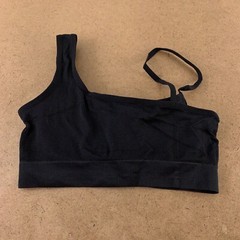 Shein Women’s Size Medium (34/36 A/D) Black One Shoulder Crop Sports Bra NWT