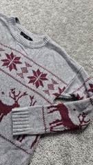 Forever 21 S Reindeer Snowflake Patterned Christmas Pullover Sweatshirt Size Med