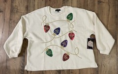 State of Mine Cream Christmas Sparkle Pullover Sweatshirt Women’s 2 XLarge