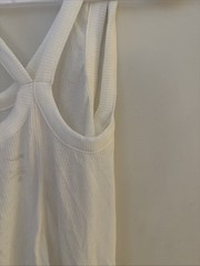 Nike Yoga Luxe Ribbed Strappy Training Top White DD5545 901 Sz M $50