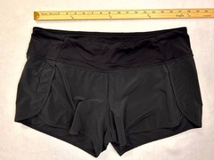 Lululemon Run Times Short 4 way Stretch Black 4″ inseam Running Gym Size 12