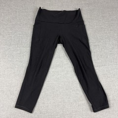 Athleta Leggings Womens M Petite Black Salutation Stash 7/8 Tight Ankle Pockets