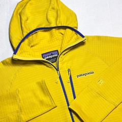Patagonia R1 Hoody Womens XL Polartec Power Grid Half Zip Waffle Fleece Yellow