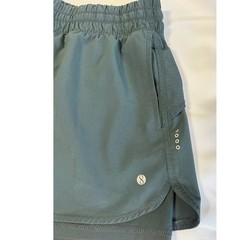 Layer 8 Womens Double Layer Running Shorts XL Teal Green Athletic Gym Training