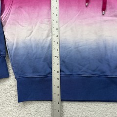Lauren Ralph Lauren Ombre Dip Dye Cotton Hoodie Sweatshirt XL Pink Blue White