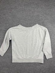 Fabletics Sweatshirt Womens Medium Gray Cropped 3/4 Sleeve Wide Neck Pockets