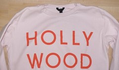 J.CREW Light Pink & Orange 100% Cotton HOLLYWOOD Sweatshirt MEDIUM