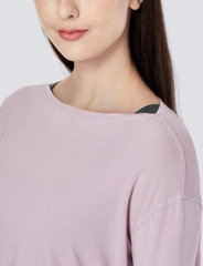 CRZ YOGA Pima Cotton Long Sleeve Workout Shirt Loose Fit Boat Neck Sz XS 0/2