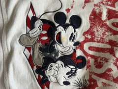 Disney Parks Women’s Full Zip Hoodie Mickey Minnie USA Patriotic White S