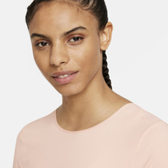 Nike Infinalon Women’s Yoga Luxe Short Sleeve Top Light Coral DC5257-219 Small