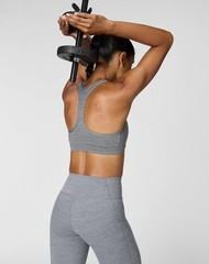 New Nike Women’s Swoosh Sports Bra Medium Support Grey/White DX6821-086 MEDIUM