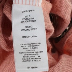 Hannah Sweatshirt Side Lace Polka Dot Ribbon Size S Peach 64618