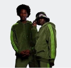 adidas Unisex X Ivy Park IVP Hoodie Wild Pine Green Corduroy ~HC6016 ~ $120