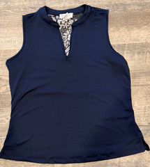 Tommy Bahama Everyday Active Tank Top Women’s Small Navy Blue Floral Mesh Back