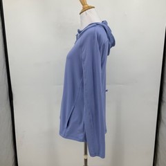 Layer 8 Jacket Womens M Medium Blue Qwick Dry Full Zip Bungee Waist Back Hooded