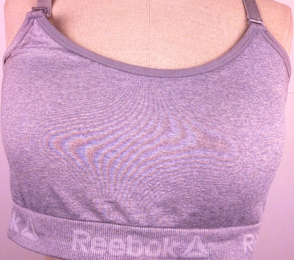 Reebok RN 117927 Gray Wireless Pullover Racer Back Sports Bra Size L (50)