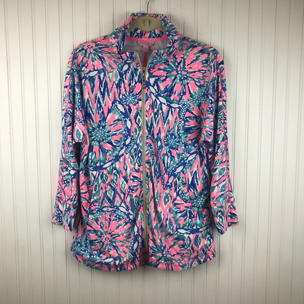 Lilly Pulitzer Women’s Colorful Swing Jacket Sz XS/S Pink Blue White