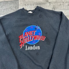 Planet Hollywood London Sweatshirt Pullover Embroidered Black Womens Medium