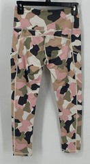 Venus Pink Green Gray Camo Leggings Stretch Size Small Side Pockets Ankle