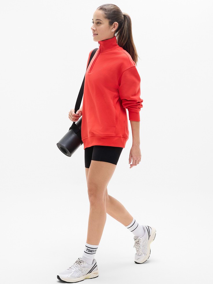 ATHLETA Forever Fleece 1/4 Zip Sweatshirt NWT – SMALL Cardinal #891664