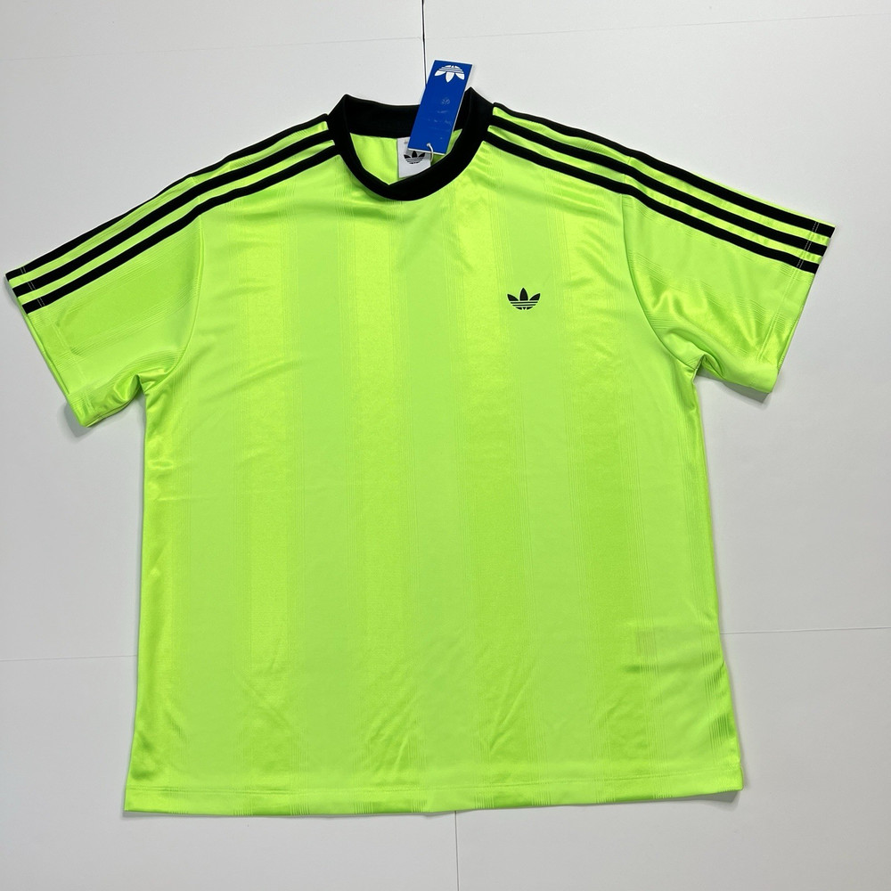 Adidas Jacquard Jersey Tshirt Signal Green JV9643 Womens Size Large NWT